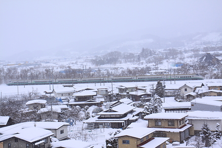雪煙を上げて爆走