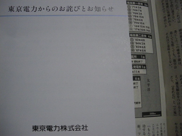 東電のお知らせ